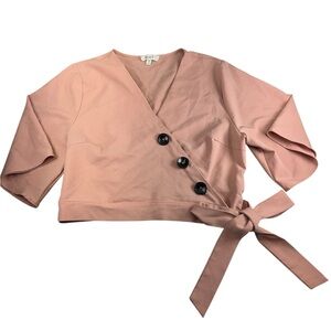 Love Blush Pink Wrap Blouse with Tie